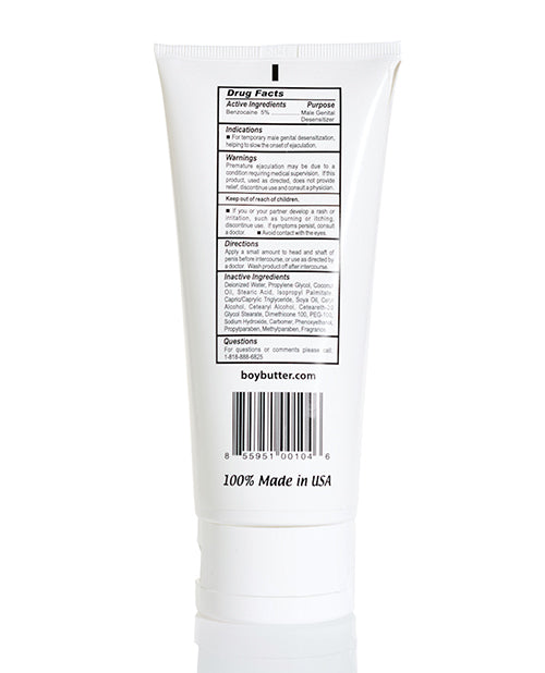 Boy Butter Desensitizing Comfort Cream - 6 Oz Lube Tube