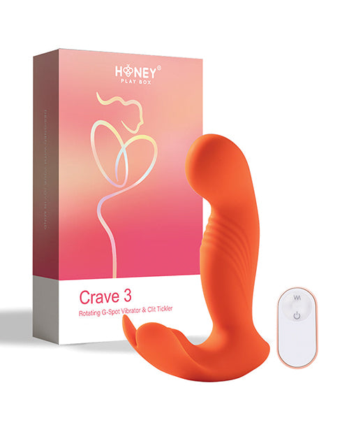 Crave 3 G-spot Vibrator With Rotating Massage Head & Clit Tickler - Orange