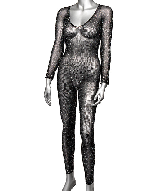 Radiance Crotchless Full Body Suit - Black O/s