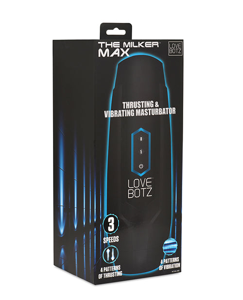 LoveBotz The Milker Max 14X Thrusting & Vibrating Masturbator Black