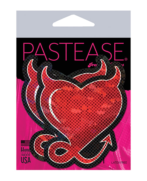 Pastease Premium Premium Devil Glitter Hearts W-horns & Tail - Red O-s