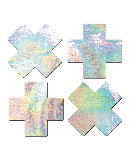 Pastease Premium Petites Holographic Plus X - Silver O-s Pack Of 2 Pair
