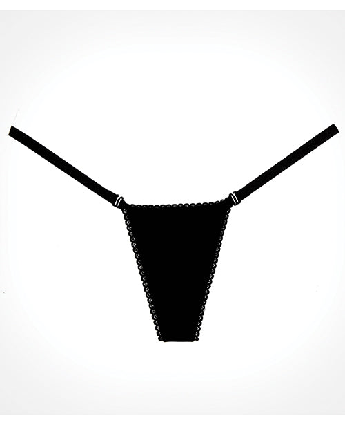Adore Between The Cheats Velvet  Panty Black O-s