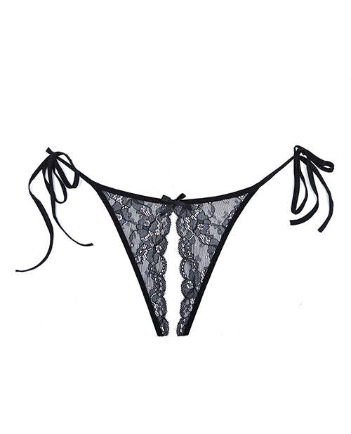 Adore Sugar Tie Side Open Lace Panty Black O-s