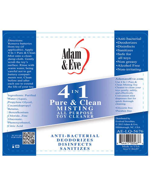 Adam & Eve 4 In 1 Pure & Clean Misting Cleaner