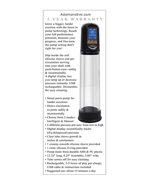 Adam & Eve Adam's Rechargeable Penis Pump - Black