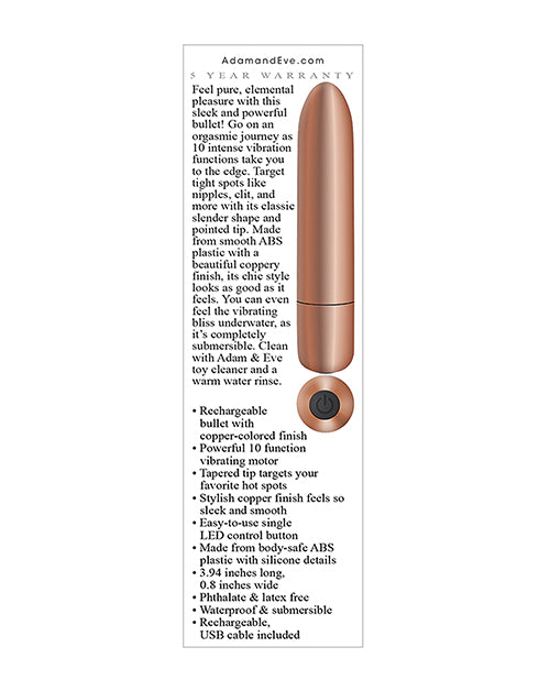 Adam & Eve's Eve's Copper Cutie Rechargeable Bullet