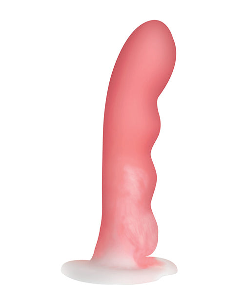 Curve Toys Simply Sweet 7" Wavy Silicone Dildo - Pink/white