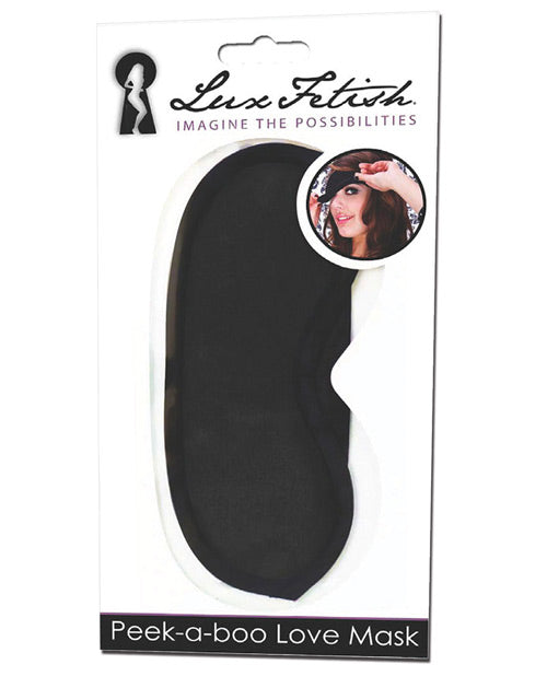 Lux Fetish Peek A Boo Love Mask - Black