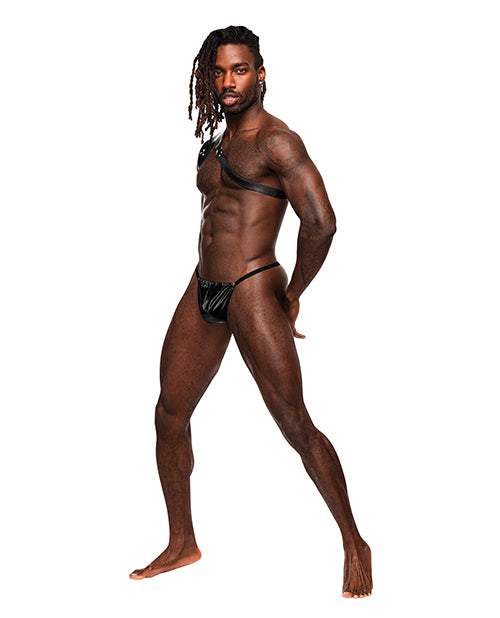 Zodiac Pu Leather Shoulder Harness Black O-s