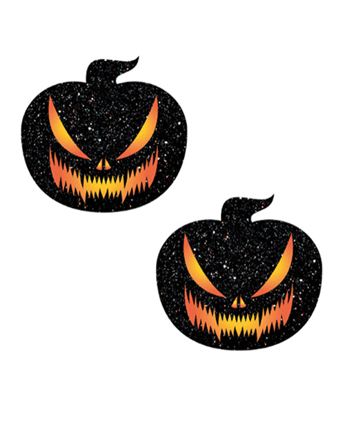 Neva Nude Black Light Jack O Lantern Pasties - Orange-black O-s