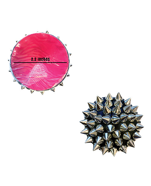 Neva Nude Burlesque Bowser Spike Pleather Reusable Silicone Pasties - Silver-black O-s