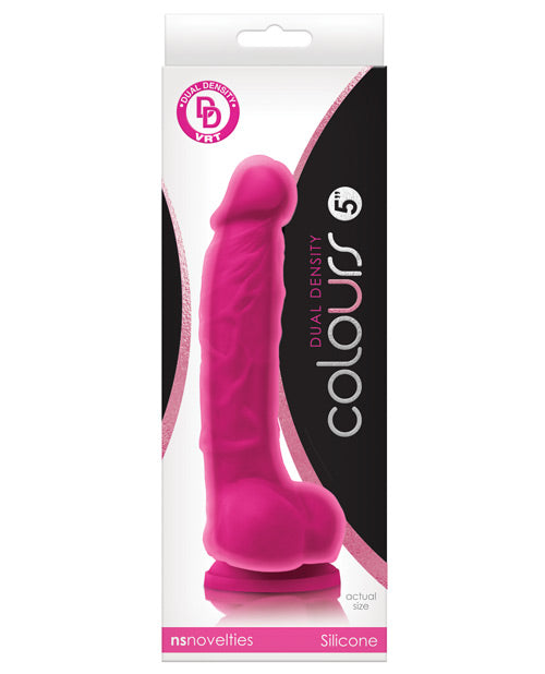 Colours Dual Density 5 inch Dong W/balls & Suction Cup