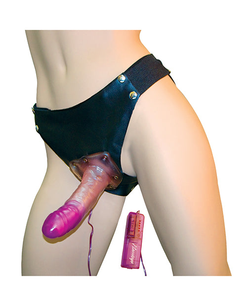 Crystal Jelly Vibrating Power Cock W-harness - Lavender
