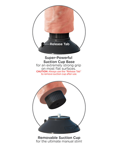 King Cock 7" Vibrating Cock W-balls - Flesh