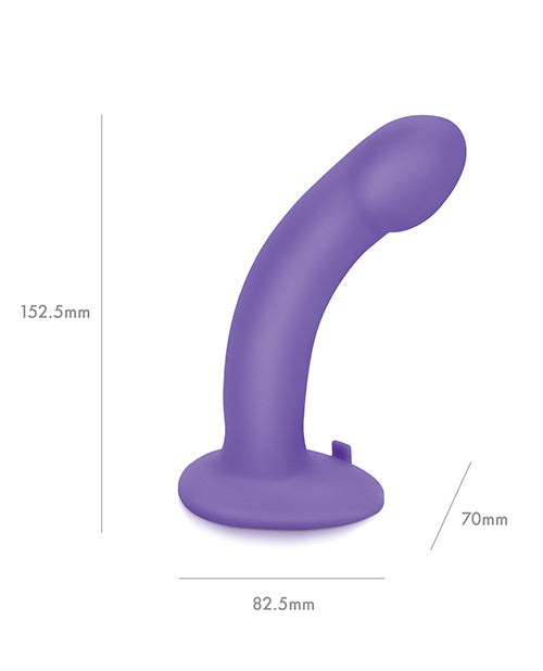 Pegasus 6" Rechargeable Curved Peg W-adjustable Harness & Remote Set - Purple