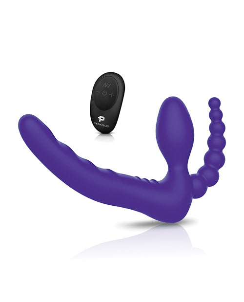 Pegasus 7" Strapless Strap On W-remote - Purple
