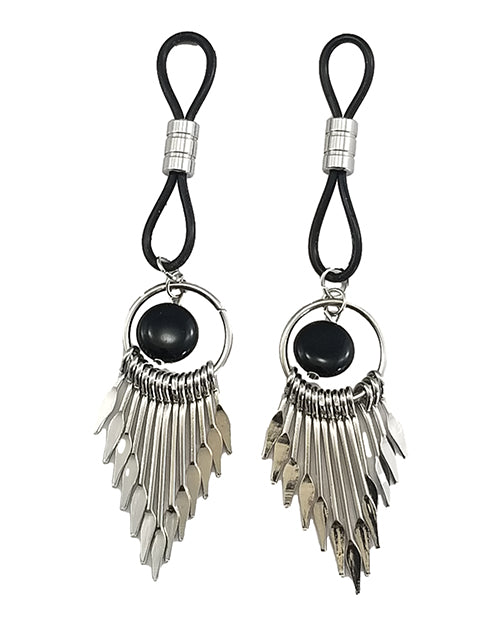 Bijoux De Nip Nipple Halos W-silver Arrows - Black