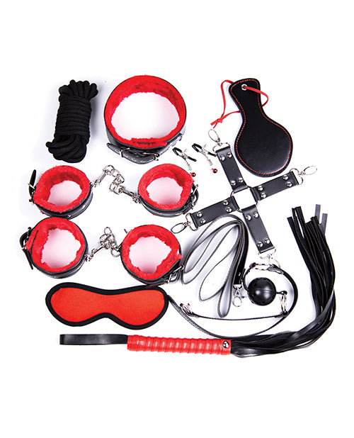 Plesur Deluxe Bondage Kit - Black-red