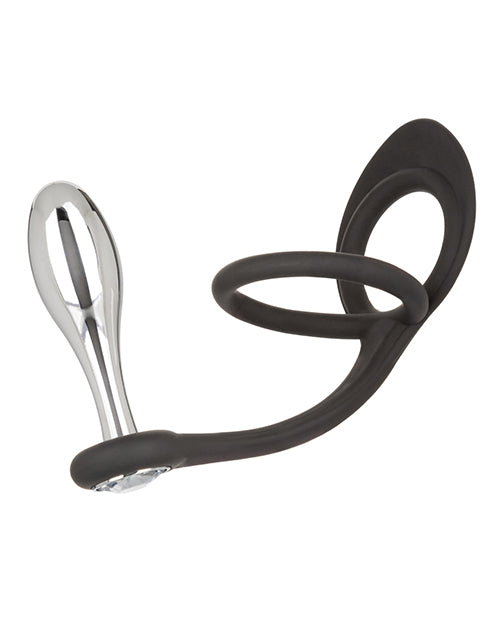 Star Fucker Teardrop Gem Plug W-silicone Enhancer - Black