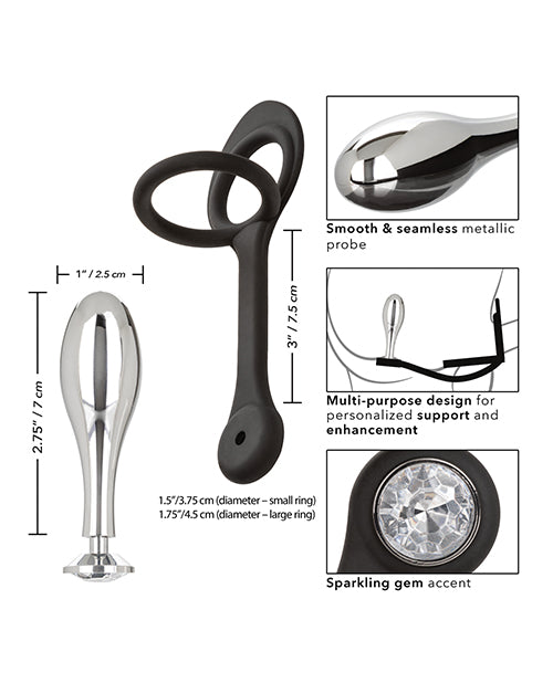 Star Fucker Teardrop Gem Plug W-silicone Enhancer - Black