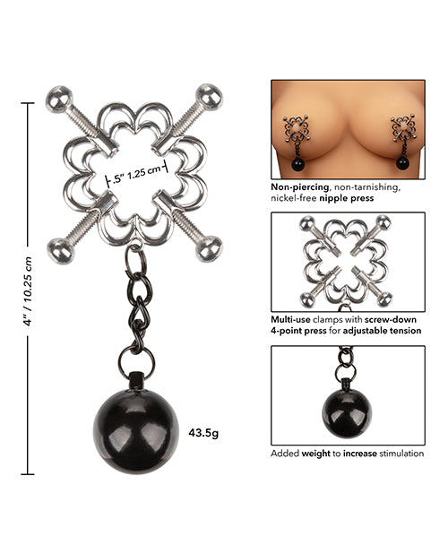Nipple Grips 4-point Weighted Nipple Press - Silver