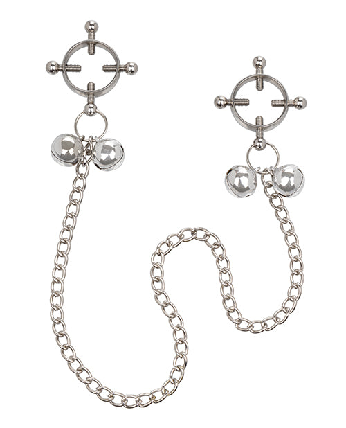 Nipple Grips 4-point Nipple Press With Bells - Silver