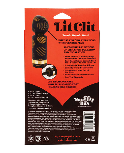 Naughty Bits Lit Clit Teeny Weenie Wand - Multi Color