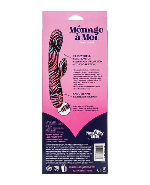 Naughty Bits Menage À Moi Dual Wand - Multi Color