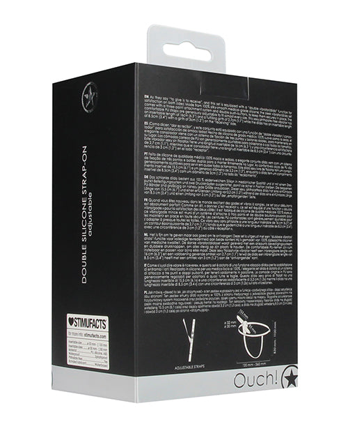 Shots Ouch Double Silicone Strap On - Black