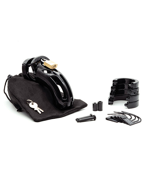 The Curve 3 3-4" Curved Cock Cage & Lock Set - Black