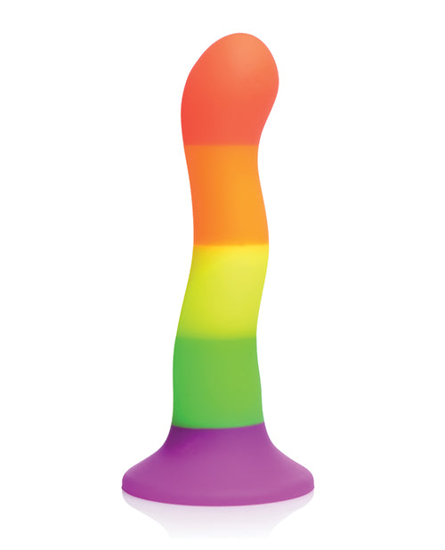 Strap U Proud Silicone Dildo W-harness - Rainbow