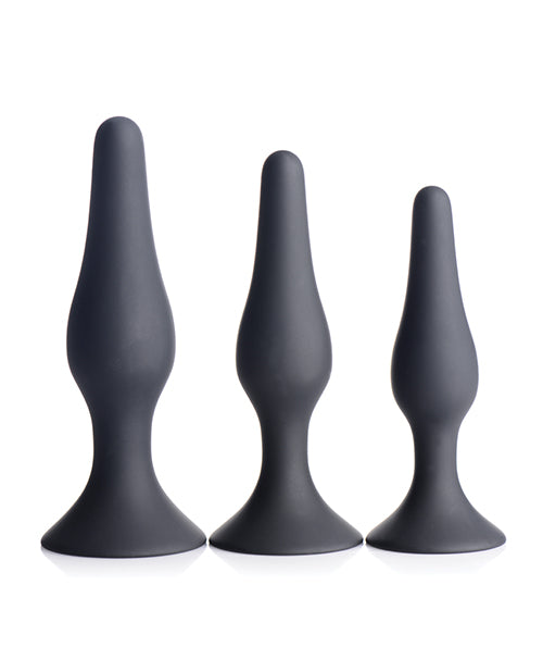 Master Series Triple Tapered Silicone Anal Trainer - Black Set Of 3