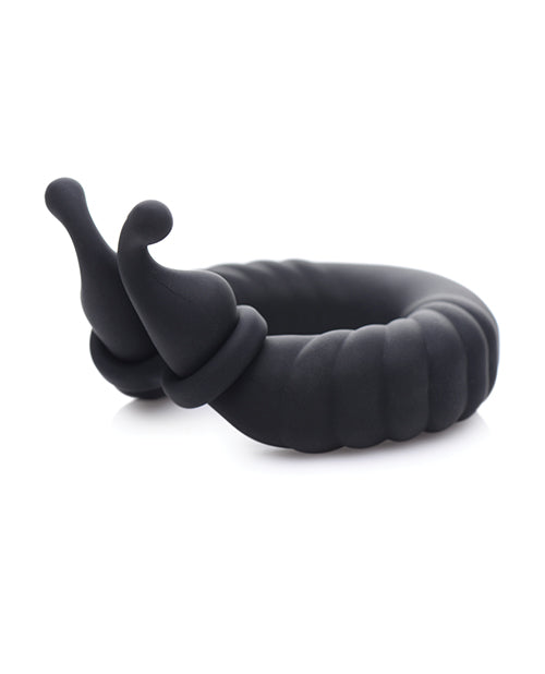 Trinity Men 10x Cobra Dual Stimulation Silicone Cock Ring - Black