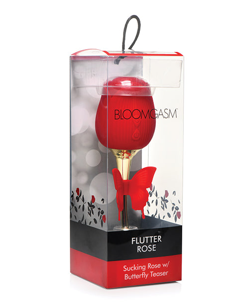 Inmi Bloomgasm Flutter Rose 10x Suction-vibrator W-butterfly Teaser - Red