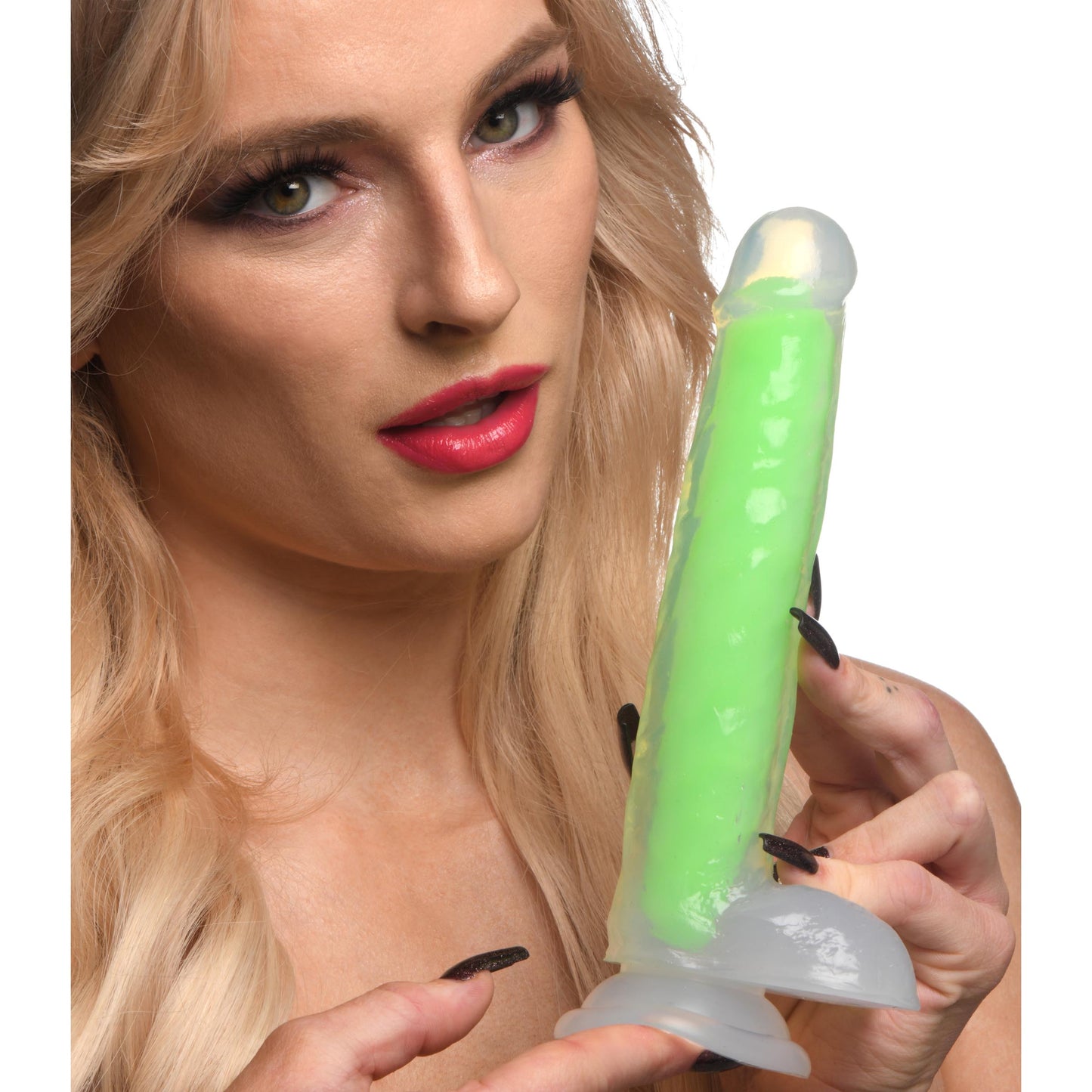 7 Inch Glow-in-the-dark Silicone Dildo With Balls