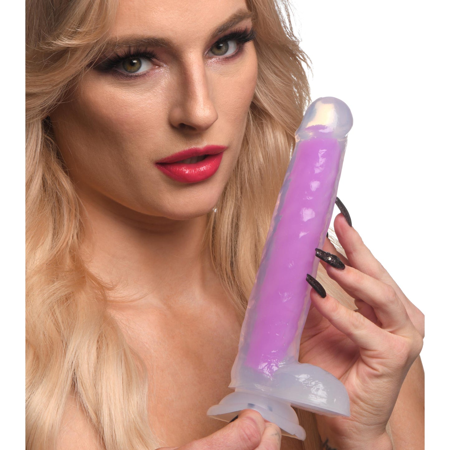 7 Inch Glow-in-the-dark Silicone Dildo With Balls