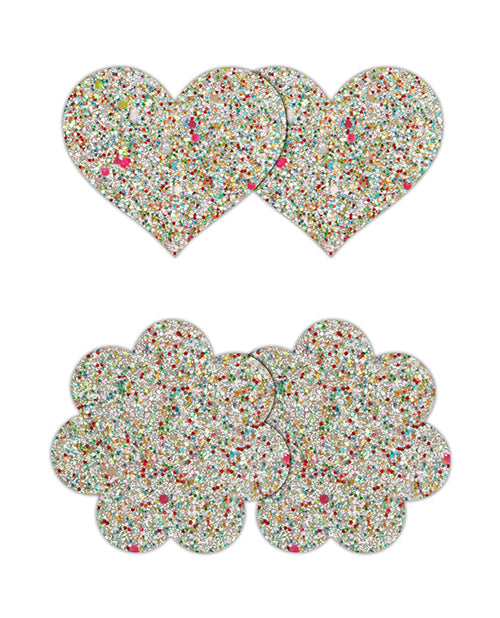 Pretty Pasties Heart & Flower Glow In The Dark - 2 Pair