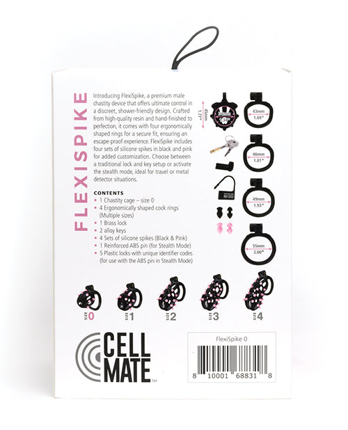 Sport Fucker Cellmate FlexiSpike Chastity Cage - Black/Pink