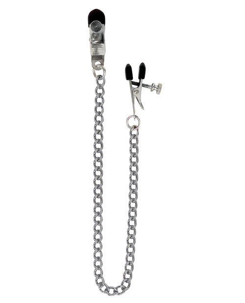 Spartacus Adjustable Broad Tip Nipple Clamps W-link Chain