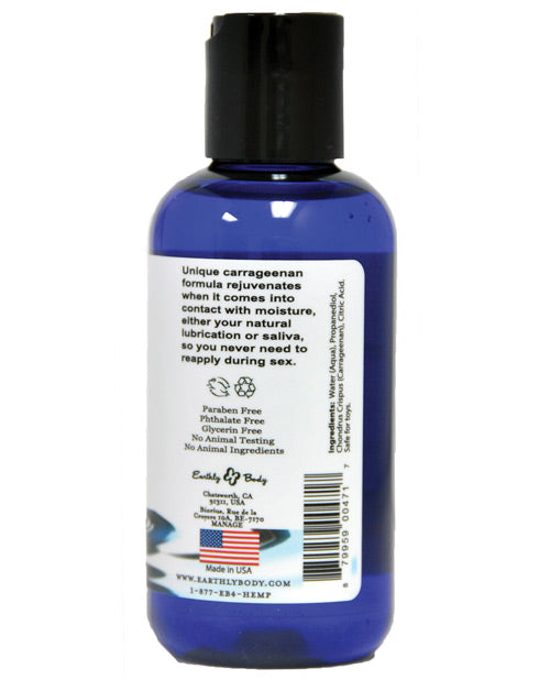 Earthly Body Waterslide Personal Lubricant W-carrageenan - 4 Oz Bottle