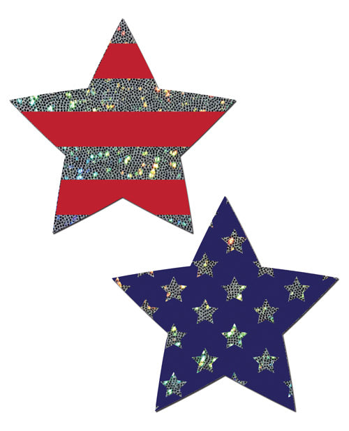 Pastease Premium Glitter Patriotic Star - Red-blue O-s