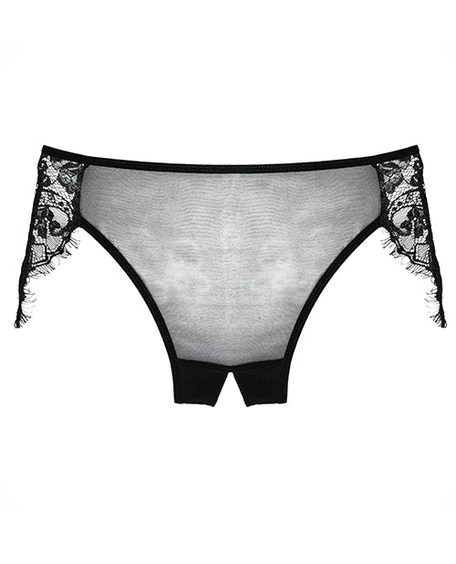 Adore Lavish & Lace Crotchless Panty Black O-s