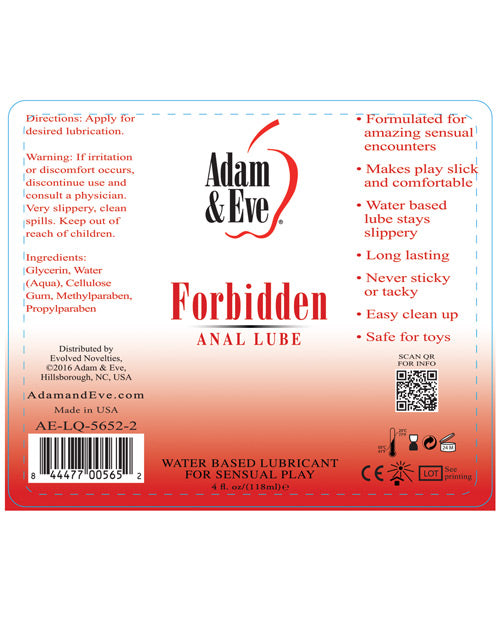 Adam & Eve Forbidden Anal Water Based Lube