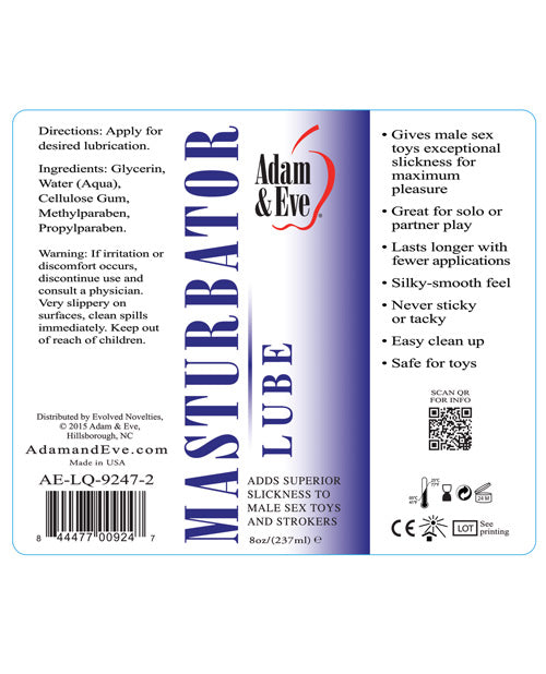 Adam & Eve Masturbator Lube - 8 Oz