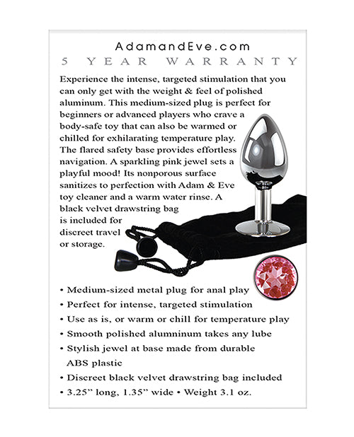 Adam & Eve Pink Gem Aluminium Anal Plug