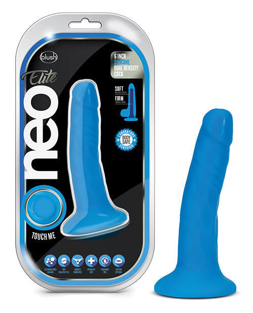 Blush Neo Elite 6" Silicone Dual Density Cock - Neon