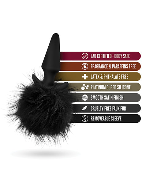 Blush Temptasia Tail Pom Plug - Black