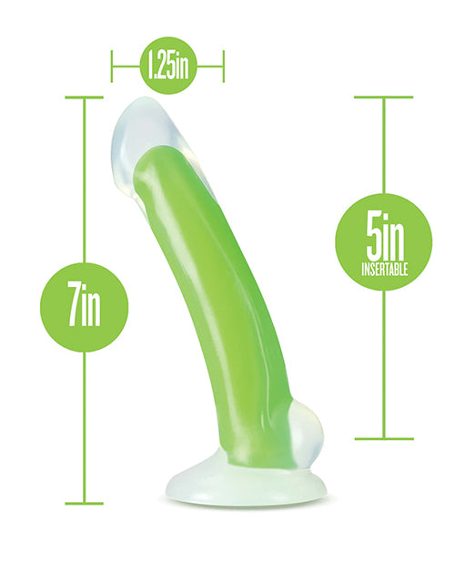 Blush Neo Elite Glow In The Dark Omnia  7" Silicone Dual Density Dildo - Neon Green