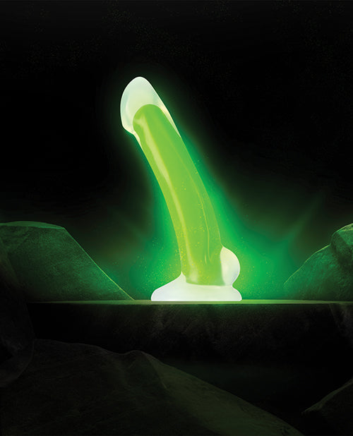 Blush Neo Elite Glow In The Dark Omnia  7" Silicone Dual Density Dildo - Neon Green